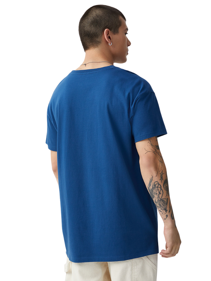 Half Sleeves Round Neck Blue T-Shirt