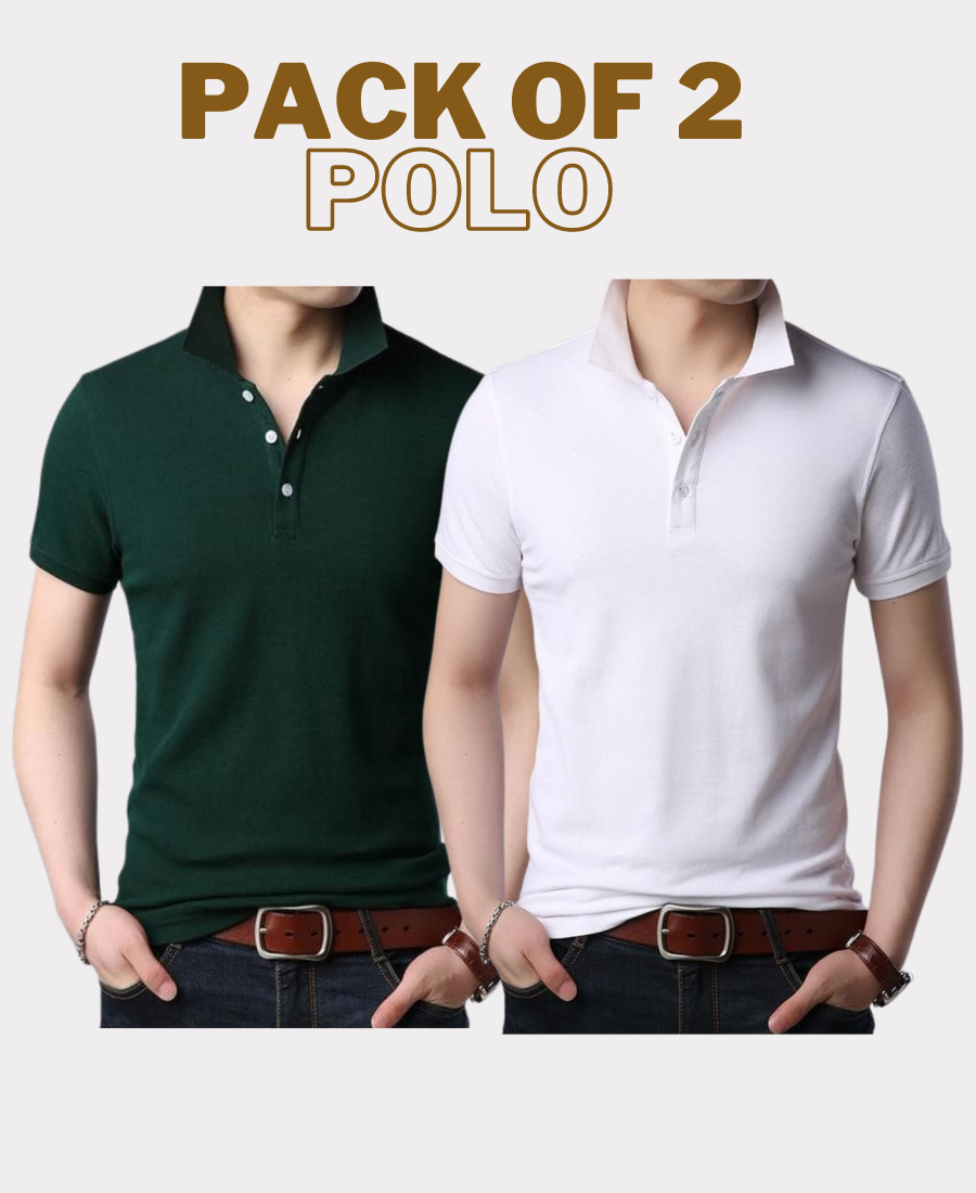 Cotton Polo T-Shirt Combo - Pack of 2