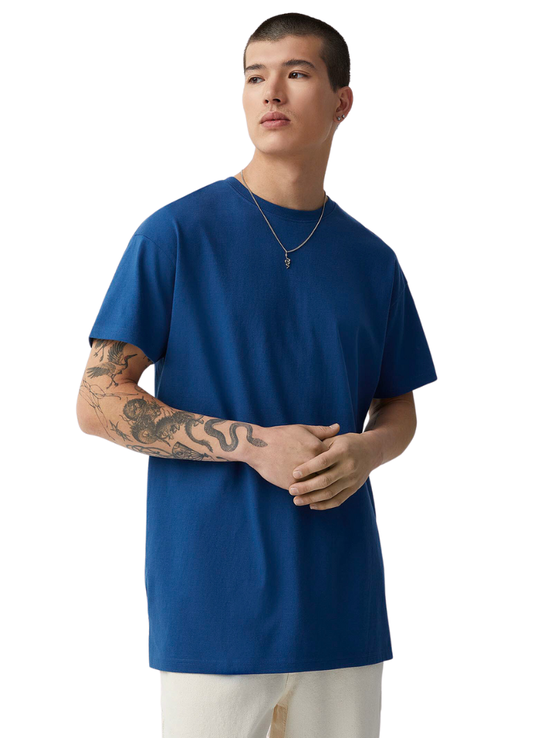 Half Sleeves Round Neck Blue T-Shirt