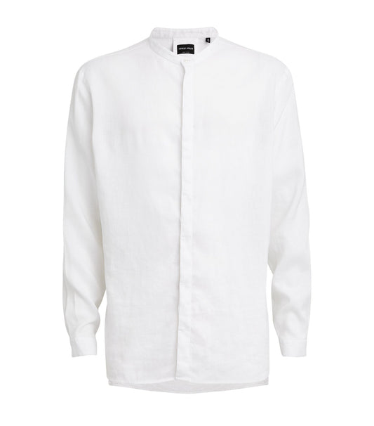 Linen Collarless Shirt