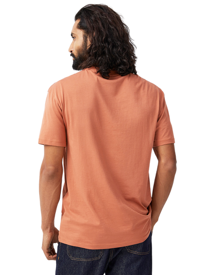 Half Sleeves Round Neck Orange T-Shirt