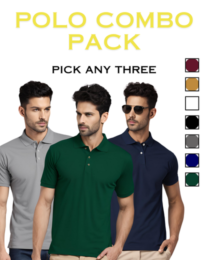 Quality Men's Polo T-Shirt - Pack of 3