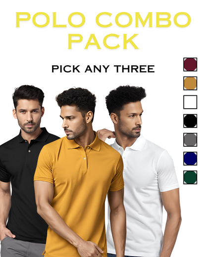 Quality Men's Polo T-Shirt - Pack of 3