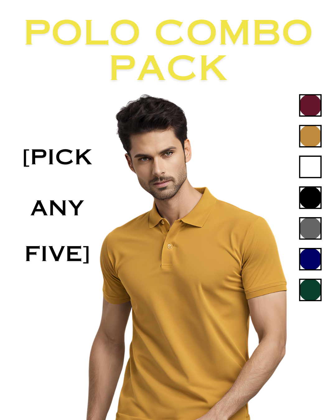 Quality Men's Polo T-Shirt - Pack of 5