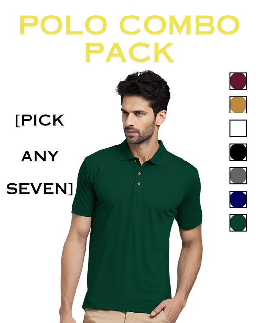 Quality Men's Polo T-Shirt - Pack of 7