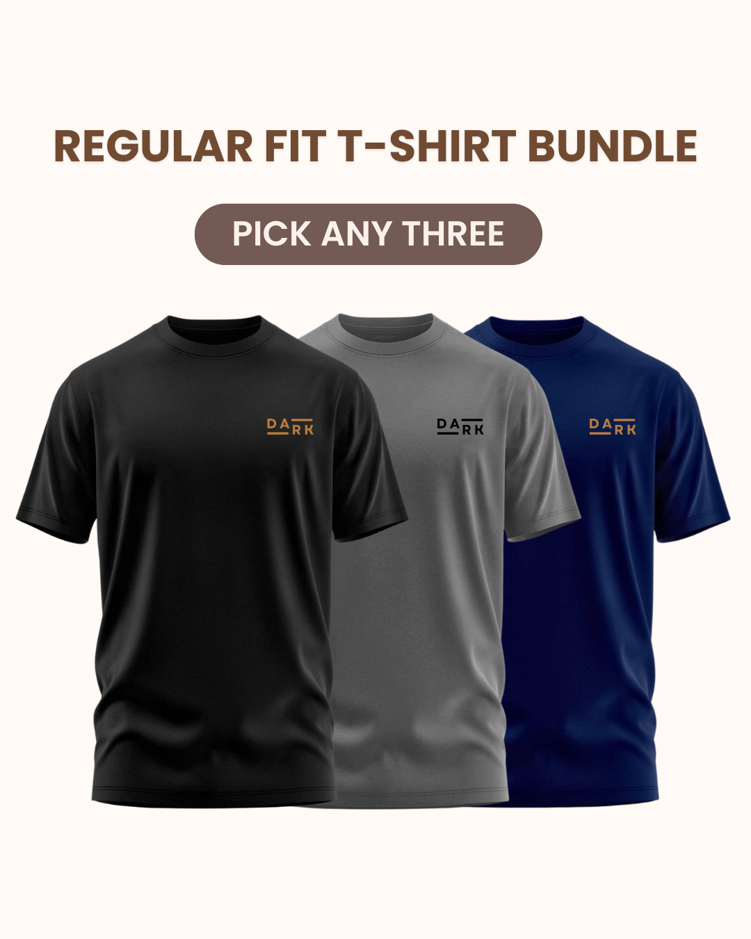 Regular Fit T-Shirt Bundle : Pack Of Three