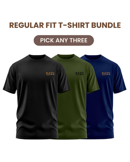 Regular Fit T-Shirt Bundle : Pack Of Three