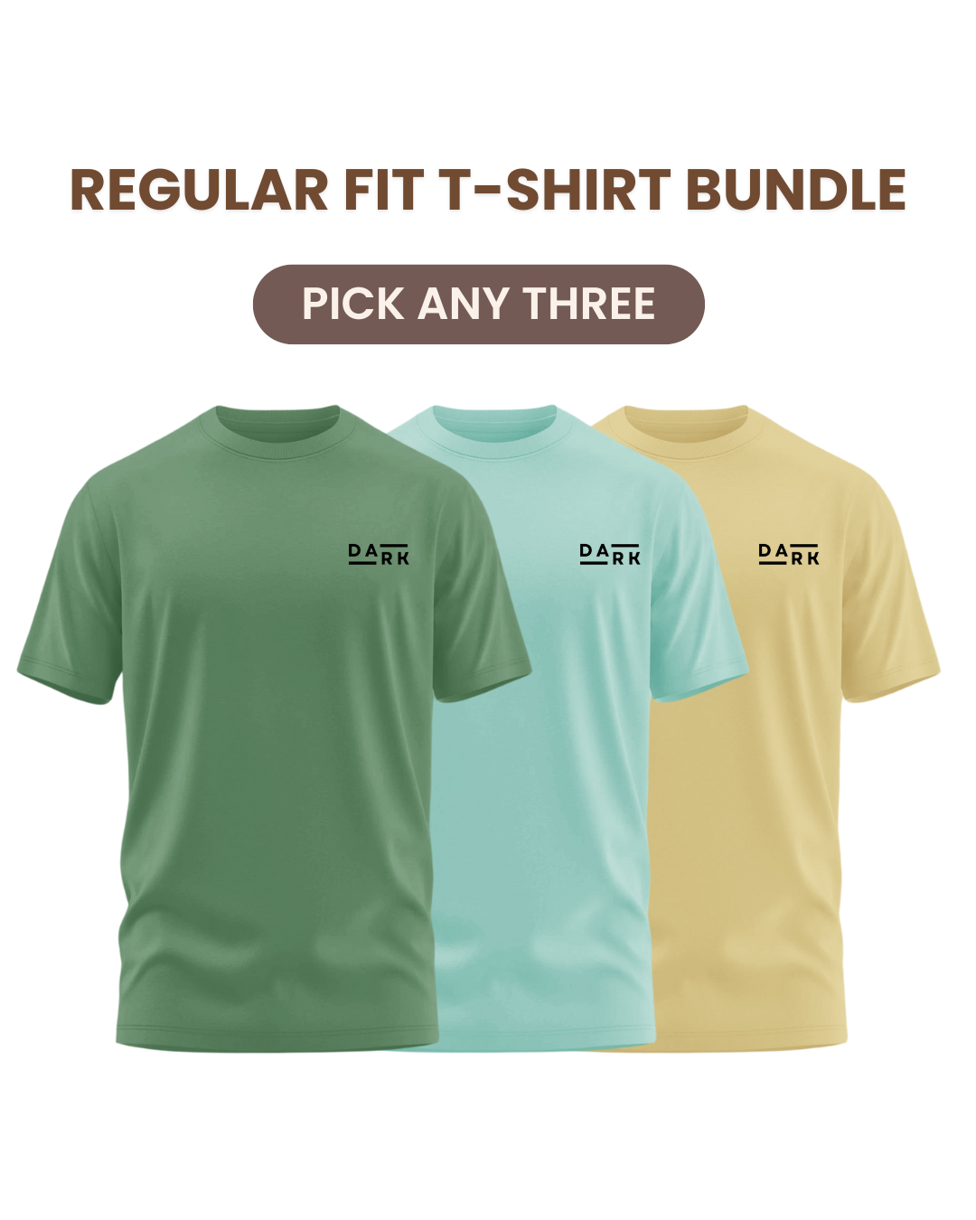 Regular Fit T-Shirt Bundle : Pack Of Three