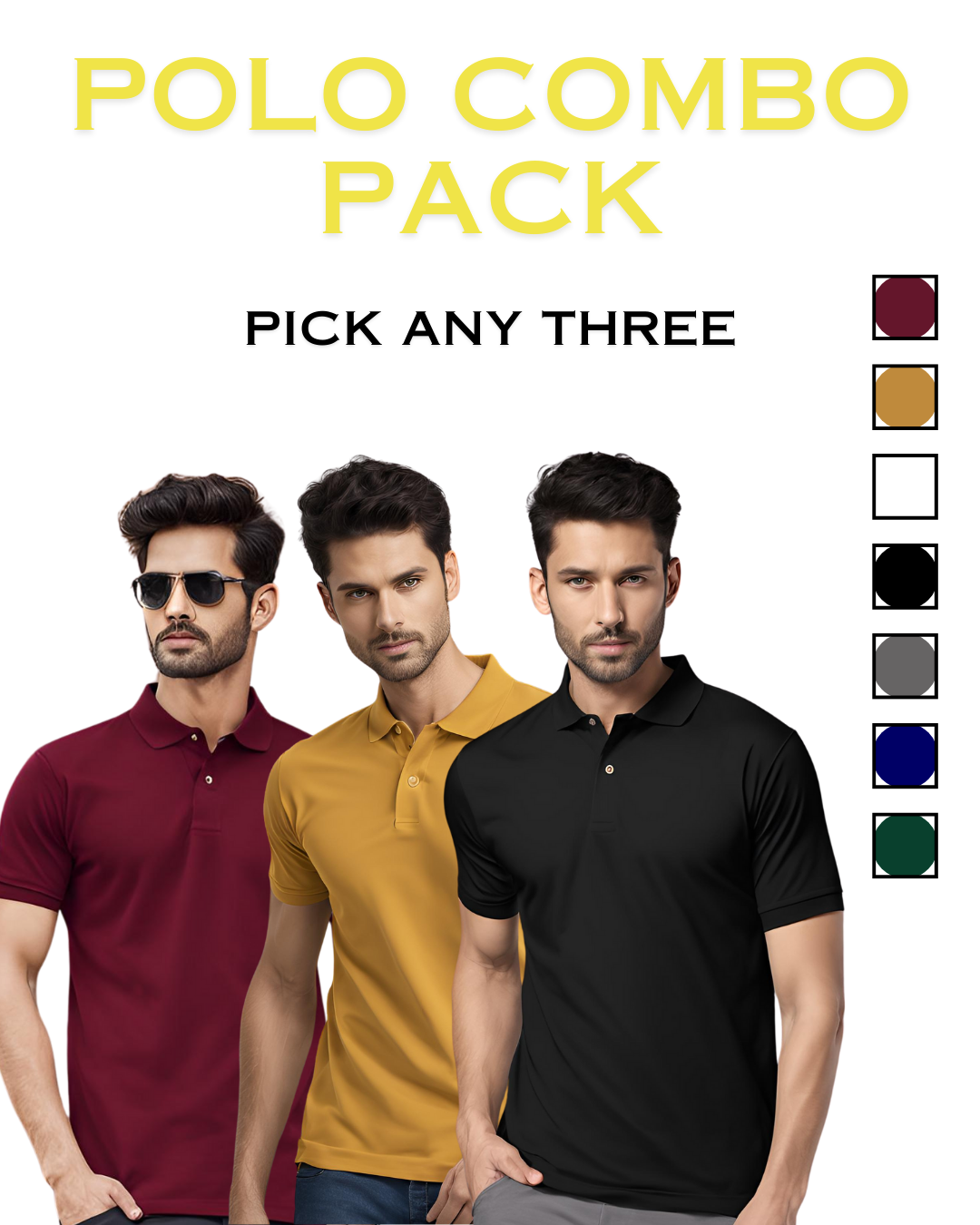 Quality Men's Polo T-Shirt - Pack of 3