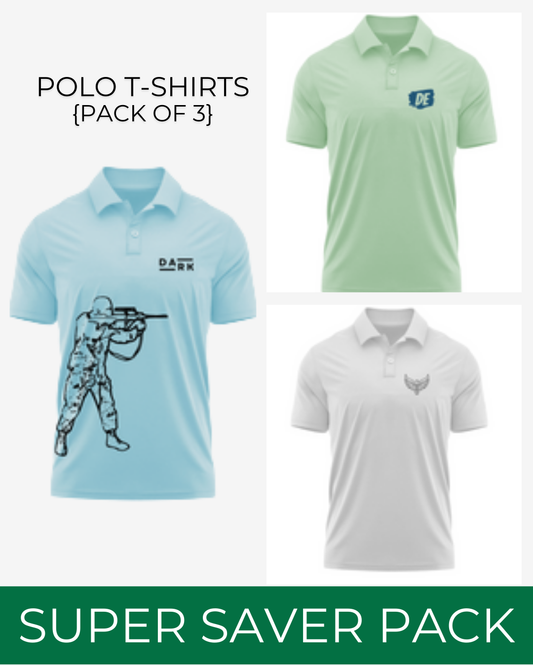 DE Men's Polo T-Shirt - Pack of 3